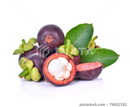 Mangosteen isolated on white background. Mangosteen isolated on white background. 79082582
