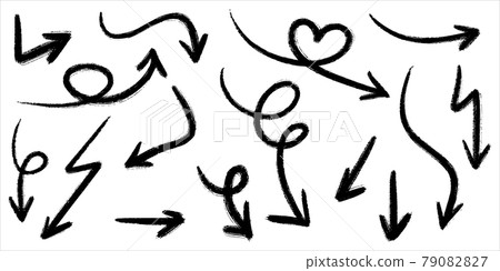 set of hand drawn arrows isolated on white... - Stock Illustration ...