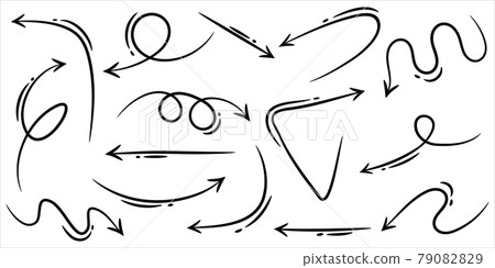 set of hand drawn arrows isolated on white... - Stock Illustration ...