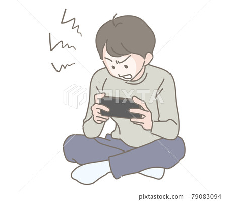 Game-dependent, smartphone-dependent boys-no background, only people 79083094