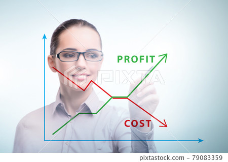 Concept of proft and loss with businesswoman 79083359