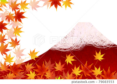 Mt. Fuji Autumn leaves Maple background 79083553