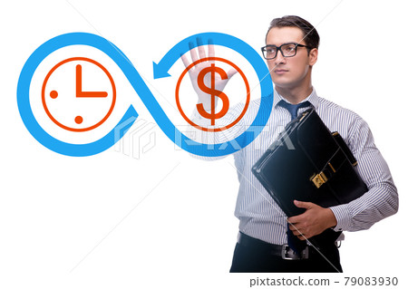 Businessman in time is money concept 79083930