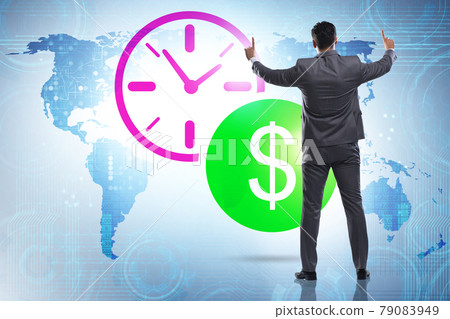 Time is money concept with businessman Time is money concept with businessman 79083949