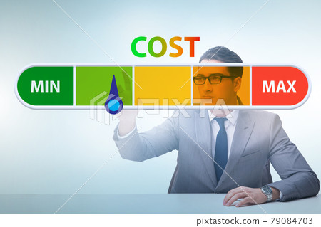 Businessman in cost management concept 79084703