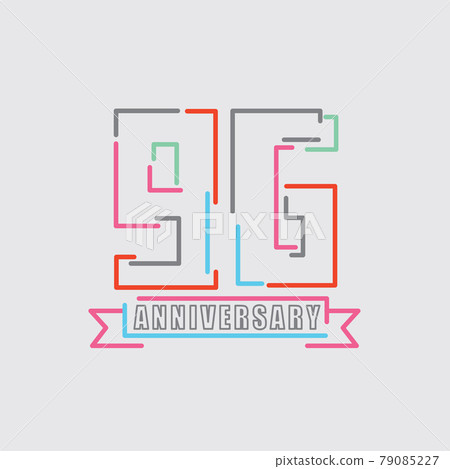 96th Years Anniversary Logo Birthday Celebration Abstract Design Vector Illustration. 79085227