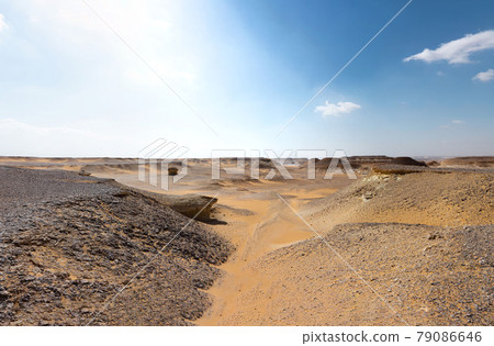 Beautiful photo of the Black Desert on a hot sunny day. Beautiful photo of the Black Desert on a hot sunny day. 79086646