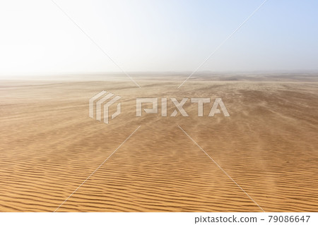 Big sands of the Sahara Desert. Windy on desert. Big sands of the Sahara Desert. Windy on desert. 79086647