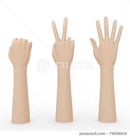 mockup hand make symbol rock paper scissors 79086658