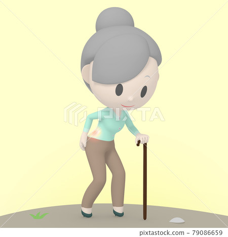 old woman feel backache 79086659