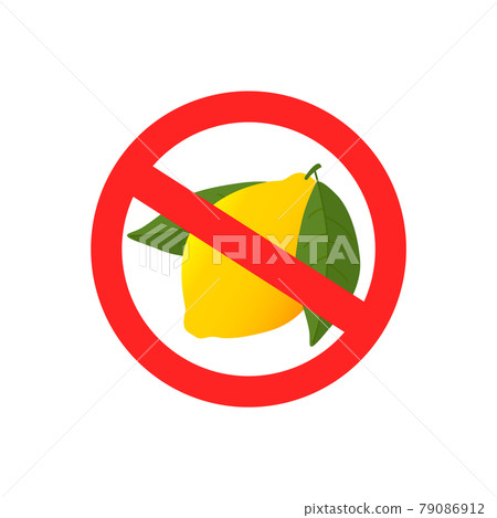 Sign No Lemon. Red stop sign citrus Lemon. Sign No Lemon. Red stop sign citrus Lemon. 79086912