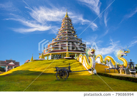 Huai Pla Kung Temple is a temple with Thai-Chinese buildings, Thailand. 79086994