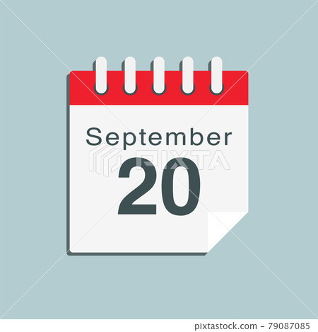 Icon day date 20 September, template calendar page Icon day date 20 September, template calendar page 79087085