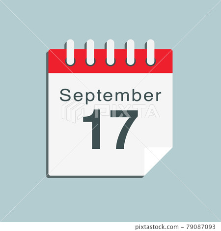 Icon day date 17 September, template calendar page Icon day date 17 September, template calendar page 79087093