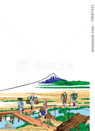 Katsushika Hokusai 圖像 Sagami Nakahara 明亮的版本垂直的白色背景 79087421