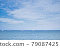 Blue sky, sea and yacht 79087425