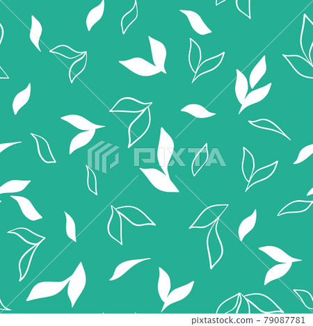 Seamless pattern with white flowers on a green... - Stock Illustration ...