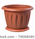 Empty plastic flower pot isolated on white 79088080