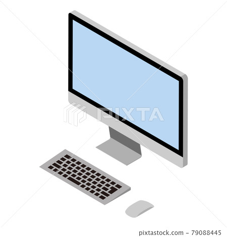 Isometric composition Desktop PC blank screen 79088445
