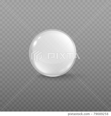 Crystal ball or bead of cloudy glass, realistic vector illustration isolated. 79089258