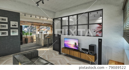 New York style modern interior perspective 79089522