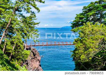 Kadowaki Suspension Bridge on the Jogasaki Coast, Ito City, Shizuoka Prefecture Kadowaki Suspension Bridge on the Jogasaki Coast, Ito City, Shizuoka Prefecture 79089653