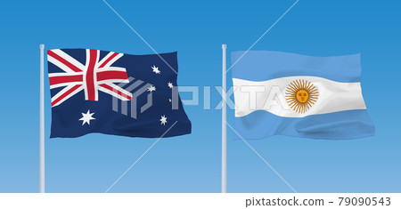 Argentine and Australian flags 79090543