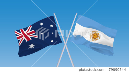 Argentine and Australian flags Argentine and Australian flags 79090544