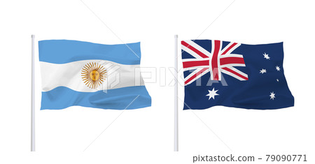 Argentine and Australian flags 79090771
