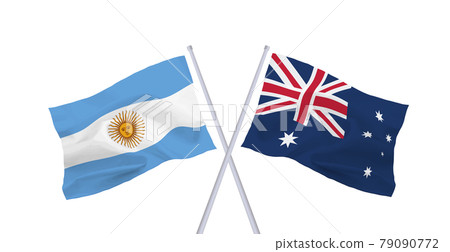 Argentine and Australian flags 79090772