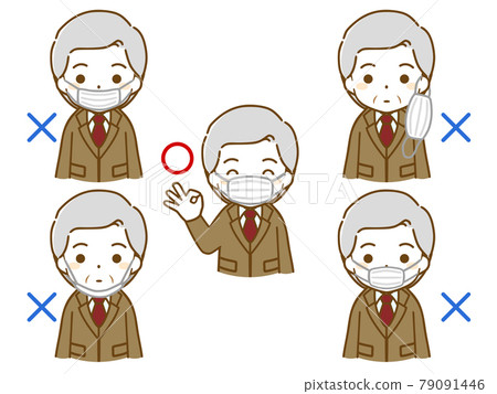 穿著西裝、戴著面具的老人 79091446