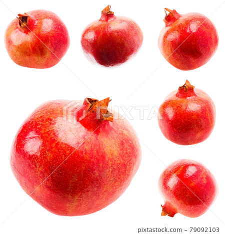 Pomegranate On White Background, Set, Collage Pomegranate On White Background, Set, Collage 79092103