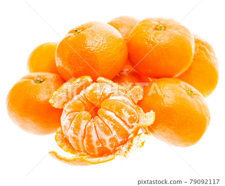 Peeled tasty sweet orange mandarin mandarine fruit isolated on white background Peeled tasty sweet orange mandarin mandarine fruit isolated on white background 79092117