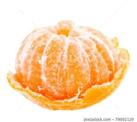 Peeled mandarin tangerine orange fruit isolated on white background Peeled mandarin tangerine orange fruit isolated on white background 79092120