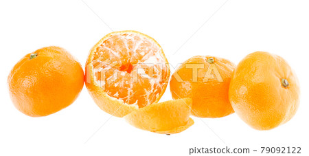Peeled mandarin tangerine orange fruit isolated on white background Peeled mandarin tangerine orange fruit isolated on white background 79092122