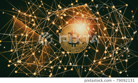 Modern way of exchange. Bitcoin is convenient payment in global economy market. Virtual digital currency and financial investment trade concept. Abstract cryptocurrency with gold bitcoin background. Modern way of exchange. Bitcoin is convenient payment in global economy market. Virtual digital currency and financial investment trade concept. Abstract cryptocurrency with gold bitcoin background. 79092131