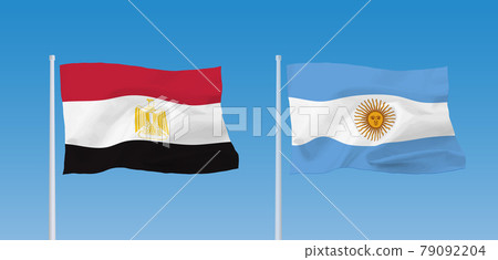 Argentine and Egyptian flags 79092204