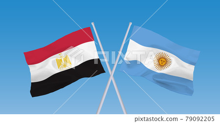 Argentine and Egyptian flags 79092205