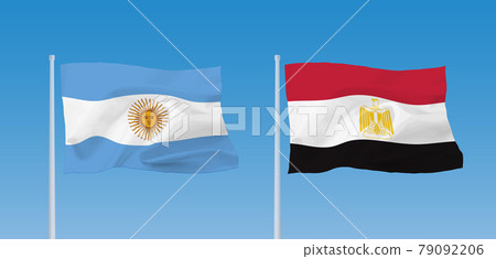 阿根廷和埃及國旗 79092206