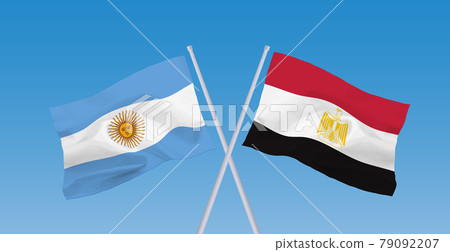 Argentine and Egyptian flags 79092207