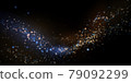 Abstract vector background with glowing particle dust on black.  79092299