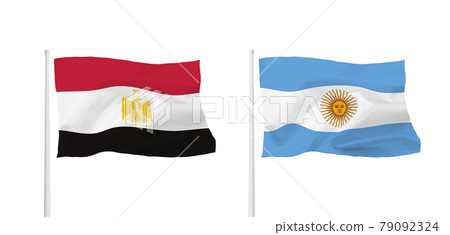 Argentine and Egyptian flags 79092324