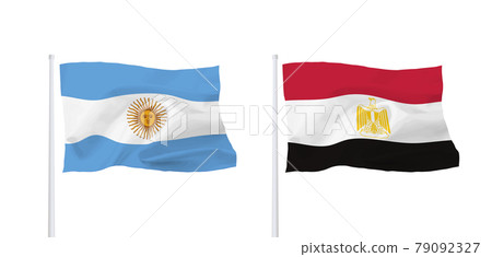 Argentine and Egyptian flags 79092327