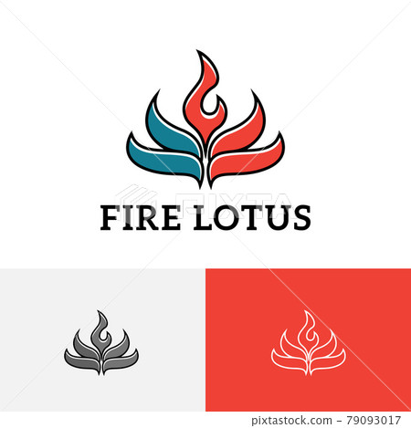 Fire Flame Lotus Water Plant Flower Nature Logo 79093017