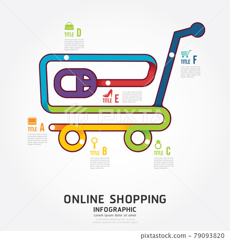 infographics vector online shopping design diagram line style template 79093820