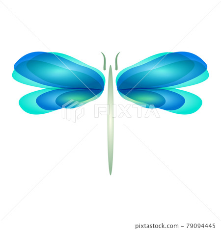 Dragonfly flat icon with soft transition colors wings. Abstract bright logo template. Design wildlife jpeg illustration. Dragonfly flat icon with soft transition colors wings. Abstract bright logo template. Design wildlife jpeg illustration. 79094445