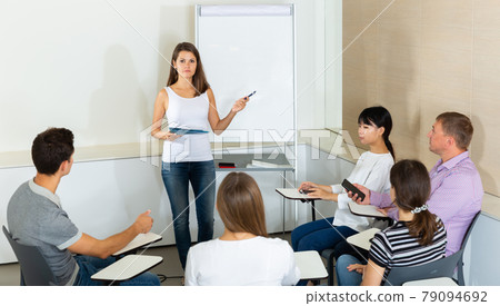 Female manager making presentation 79094692