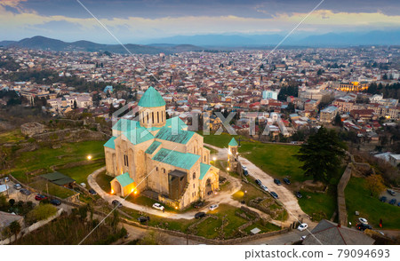 Evening drone view of the ancient city of Kutaisi 79094693