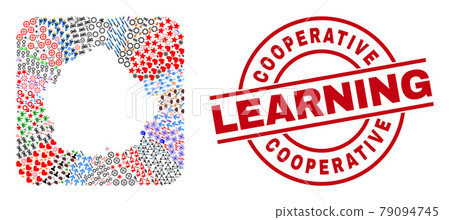 Cooperative Learning Stamp and Cuenca Province Map Stencil Mosaic 79094745