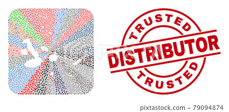 Trusted Distributor Badge and Galapagos Islands Map Subtracted Mosaic Trusted Distributor Badge and Galapagos Islands Map Subtracted Mosaic 79094874